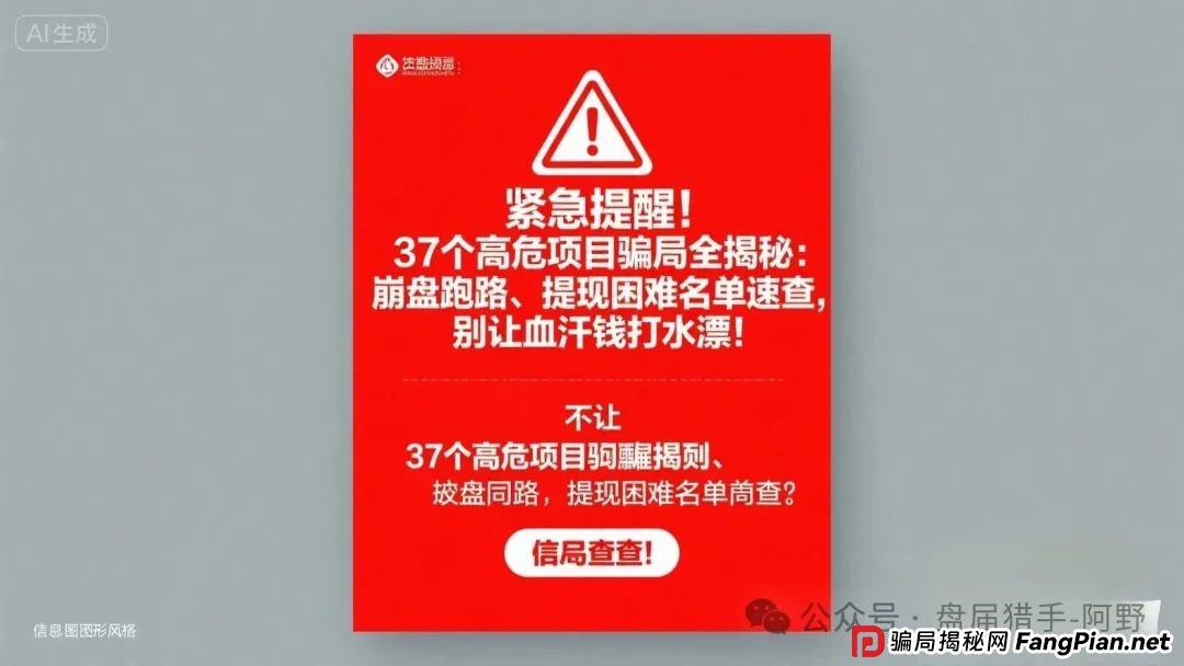 紧急提醒！17个高危项目骗局全揭秘：崩盘跑路、提现困难名单速查，别让血汗钱打水漂！(5)