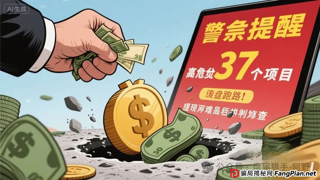 紧急提醒！17个高危项目骗局全揭秘：崩盘跑路、提现困难名单速查，别让血汗钱打水漂！(6)