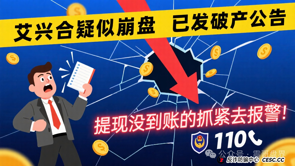 艾兴合疑似崩盘，已发破产公告，提现没到账的抓紧去报警！(1)