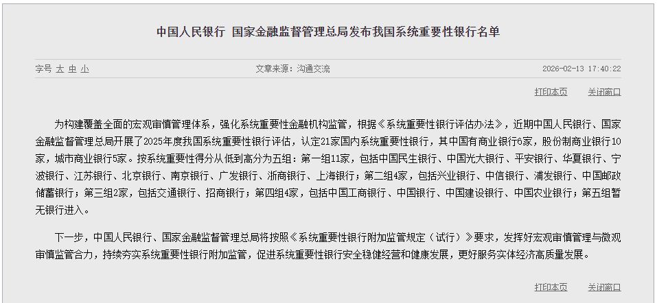21家银行被认定为国内系统重要性银行 资本和杠杆率要求更高(1)