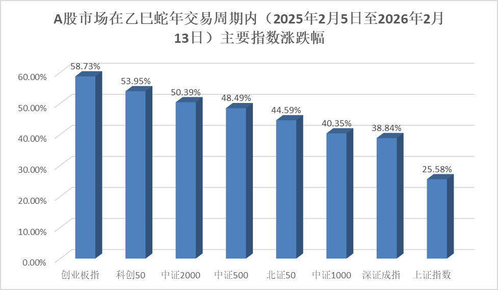 多个重要指数涨幅超50%！农历蛇年A股完美收官 马年如何走？(1)